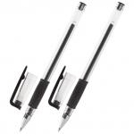 Ручки гелевые "ДЛЯ ЕГЭ" с грипом, ЧЕРНЫЕ, НАБОР 2шт., BRAUBERG, 0,7мм, 0,4мм, блистер, GP106