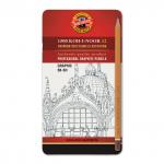 Карандаши чернографитные KOH-I-NOOR, НАБОР 12шт.,"Graphic", 5В-5H, без резинки, 1502012009PL