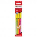 Ручки шариковые BRAUBERG НАБОР 3шт., СИНИЕ, Color, корпус ассорти, узел 1мм,линия 0,5мм,141508