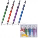 Ручка бизнес-класса шариковая BRAUBERG Gentleman, корпус ассорти, узел 1мм, лин.0,7мм, синяя, 141426