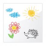 Доска магнитно-маркерная стеклянная (45х45см), 3 магнита, БЕЛАЯ, BRAUBERG, 236735