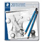 Карандаши  чернографитные STAEDTLER ПРЕМИУМ НАБОР 20 шт, Mars Lumograph,9H-9B, без рез,100 G20