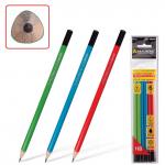 Карандаши чернографитные BRAUBERG НАБОР 6 шт., "Triograff", НВ, трехгр., без рез.,заточ,180643