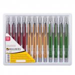 Ручка бизнес-класса шариковая BRAUBERG Quantum, корпус ассорти, узел 1мм, линия 0,7мм, синяя, 141429