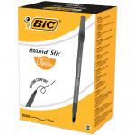 Ручка шариковая BIC Round Stic, ЧЕРНАЯ, корпус черный, узел 1мм, линия письма 0,32мм, 920568
