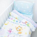 Постельное белье в детскую кроватку 10925/1 Акварельки поплин с простыней на резинке