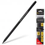 Карандаши чернографитные BRAUBERG НАБОР 6 шт., "Black Jack", НВ, с рез., черн.дер., заточен, 180608