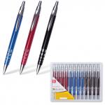 Ручка бизнес-класса шариковая BRAUBERG Frost, корпус ассорти, узел 1мм, линия 0,7мм, синяя, 141430