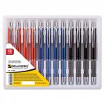 Ручка бизнес-класса шариковая BRAUBERG Aura, корпус ассорти, узел 1мм, линия 0,7мм, синяя, 141423