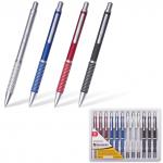 Ручка бизнес-класса шариковая BRAUBERG Breeze, корпус ассорти, узел 1мм, линия 0,7мм, синяя,141424