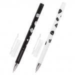 Ручка шариковая масляная BRAUBERG BLACK&WHITE Letters, СИНЯЯ, узел 0,7мм, линия 0,35мм, OBP129