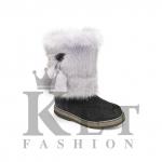 Унты подростковые, голубая норка войлочная подошва