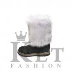 Унты подростковые, голубая норка войлочная подошва