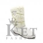 Женские унты, белые, литая подошва