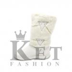 Женские унты, белые, литая подошва