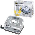 Дырокол металлический BRAUBERG "Metallic", до 20 листов, серебристый, 224339