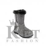 Сапожки детские серые, литая подошва