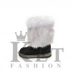 Детские унты, голубая норка, войлочная подошва