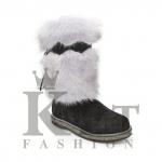 Женские унты, голубая норка, войлочная подошва