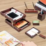 Набор настольный BESTAR "Apollon" из дерева, 6 предметов, цвет "красное дерево", 236353