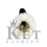 Женские унты, песец, замша, литая подошва