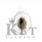 Женские унты, песец, белая кожа, литая подошва