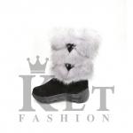 Унты подростковые, голубая норка, литая подошва