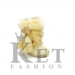 Детские унты, персик, литая подошва