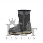 Монголки детские черные, войлочная подошва