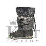 Женские унты, черные, войлочная подошва