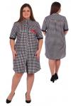 Халат-рубашка в клетку "Бабочка" 1249