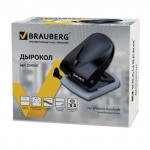 Дырокол BRAUBERG "G-Line", до 40 листов, черный, 224341