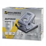 Дырокол металлический BRAUBERG "Metallic", до 40 листов, серебристый, 224342