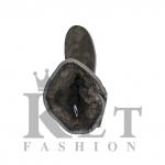 Мужские сапоги короткие, черная замша, подошва лепесток