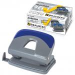 Дырокол BRAUBERG "Delta", до 20 листов, с резиновой накладкой, серый, вставка ассорти, 222555