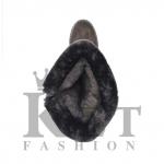 Женские дутики, коричневые, замша, войлочная подошва