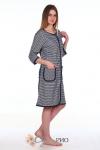 Полосатый женский халат с длинным рукавом ХТ71