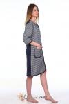 Полосатый женский халат с длинным рукавом ХТ71