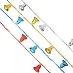 СНОУ БУМ Бусы декоративные с колокольчиками, 200см, пластик, 4 цвета, VB4, VR1, VG2, VS