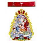 СНОУ БУМ Панно бумажное с Дедом Морозом и Снегурочкой, 32х25см