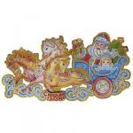 СНОУ БУМ Панно бумажное с Санями и Дедом Морозом, 58см