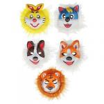 СНОУ БУМ Маска карнавальная лица животных, ПЕВА, 5 видов 17-19 см