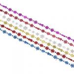 СНОУ БУМ Бусы декоративные, пластик, 200см, в виде снежинок, 6 цветов, арт.0310