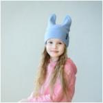 Двойная шапка Rabbit с отворотом (Шапка с ушками Basic)