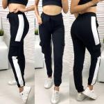 Брюки двухнить черные с белым лампасом AN