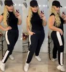 Брюки двухнить черные с белым лампасом AN