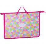 Папка с ручками А4 ArtSpace "Пастельный паттерн", пластик, ручка шнурок, на молнии, 75мм, ПТ-15_4_25571