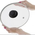 Крышка стеклянная с мет обод.  26 см