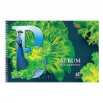 Альбом д/рис. А4 40л., спираль, конгрев, фольга, HATBER, 205х300мм, Beautiful birds (5), 40А4КфвлВсп