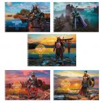 Альбом д/рис. А4 40л., спираль, конгрев, фольга, HATBER, 205х300мм, Путь воина (5 видов),40А4КфвлВсп